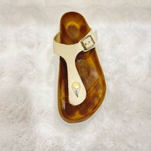 Papillio Beige Sandals with Metallic Buckle